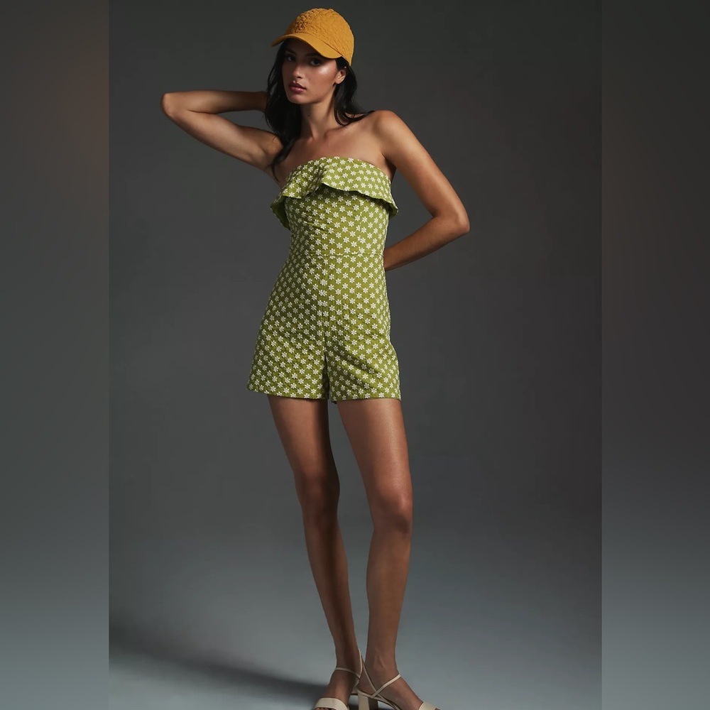 Anthropologie Corey Lynn Calter Embroidered Floral Romper NWT Size Medium